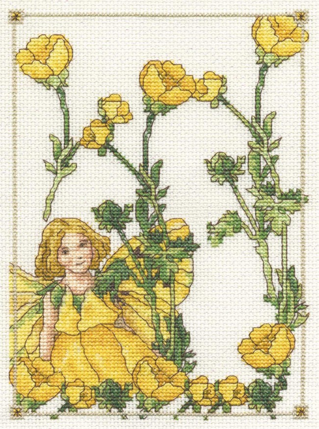 DMC Cross Stitch Kit - Flower Fairies - The Butter Cup Fairy