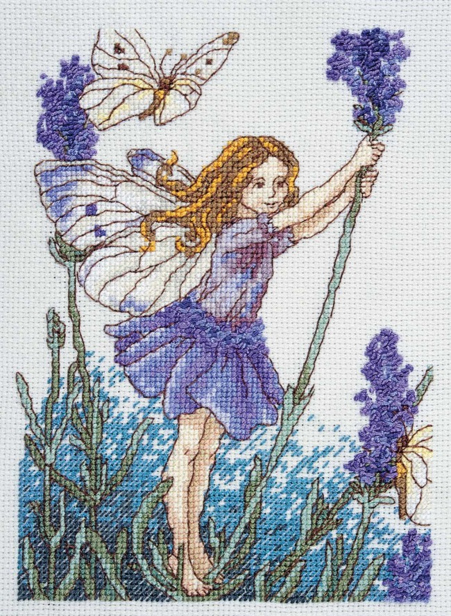 DMC Cross Stitch Kit - Flower Fairies - The Lavender Fairy