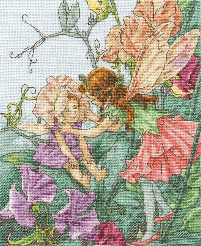 Flower Fairies The Sweet Pea Fairies Dmc Cross Stitch Kit